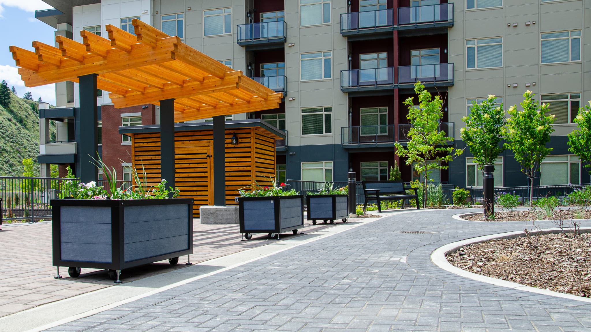 Custom Portable 2 X 4 Rutherford Planters At The Residence At Orchards Walk In Kamloops BC